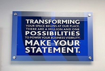 Interior Wall Signage - Acrylic standoffs
